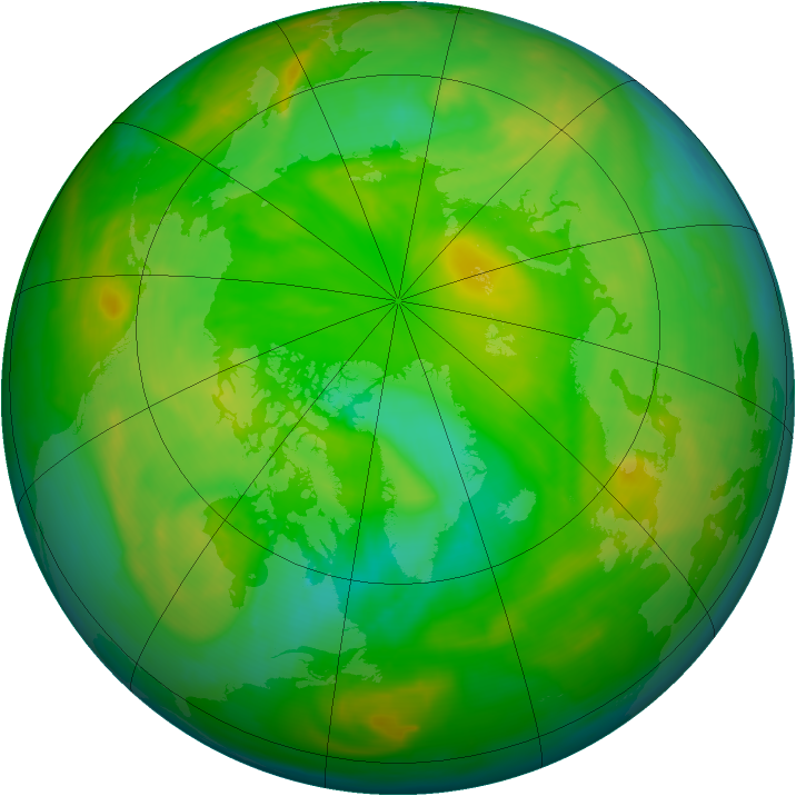 Arctic ozone map for 14 June 2008